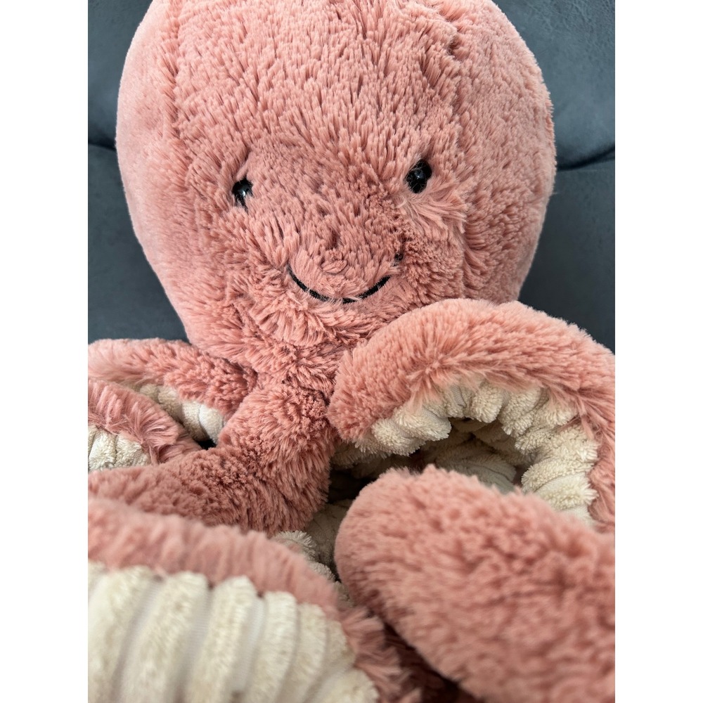 Jellycat Odell Octopus Plush Dusty Rose Pink Stuffed Animal Soft Toy Medium - Picture 2 of 7
